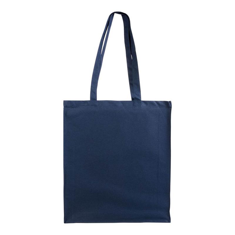 Bolsa de canvas con fuelle y asas largas.