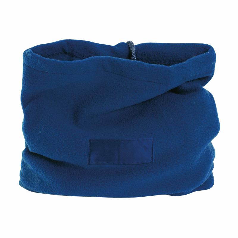 Braga para cuello de tejido polar, transformable en gorra con etiqueta