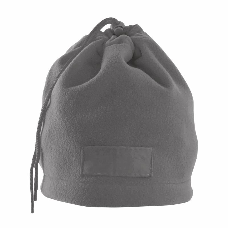 Braga para cuello de tejido polar, transformable en gorra con etiqueta