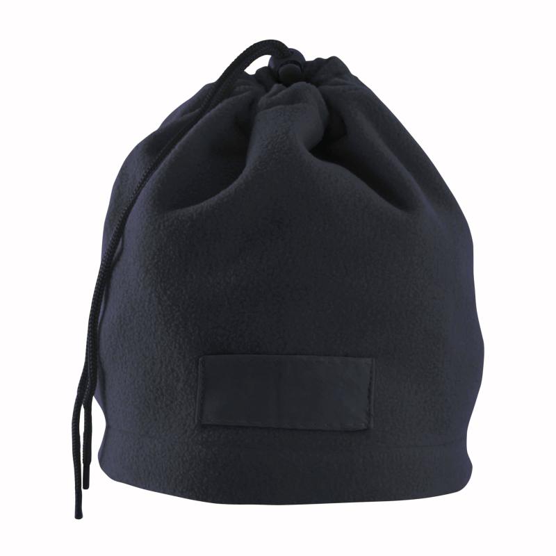 Braga para cuello de tejido polar, transformable en gorra con etiqueta