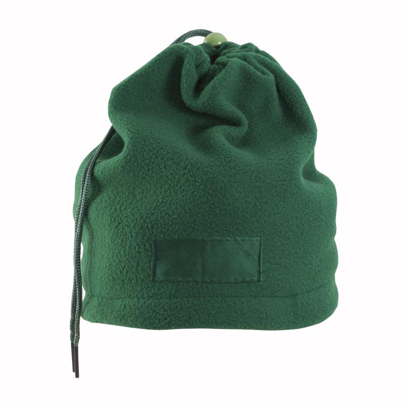 Braga para cuello de tejido polar, transformable en gorra con etiqueta