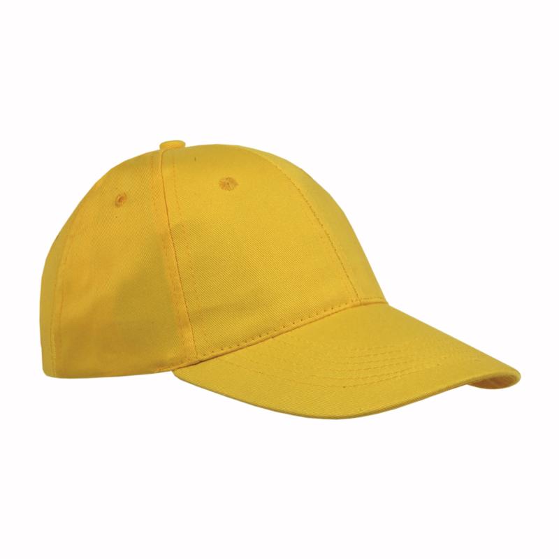 Gorra de 6 paneles de algodón y poliéster.