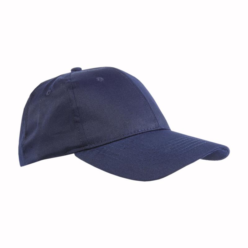 Gorra de 6 paneles de algodón y poliéster.