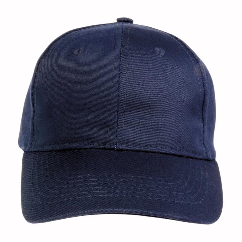 Gorra de 6 paneles de algodón y poliéster.