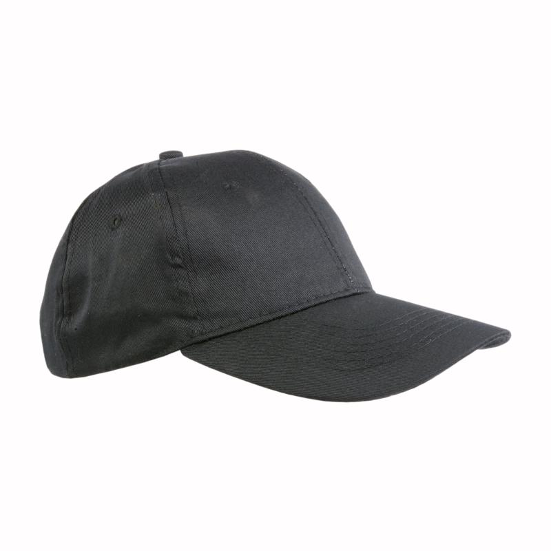 Gorra de 6 paneles de algodón y poliéster.