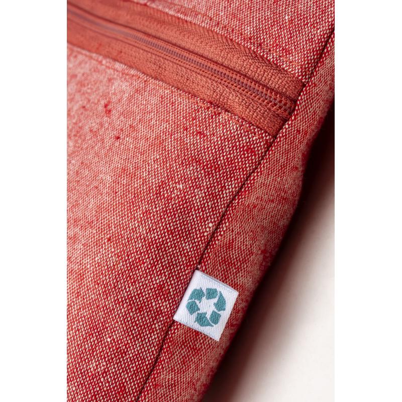 Portadocumentos de algodón reciclado de 180 g/m2 con cierre de cremallera, certificado GRS