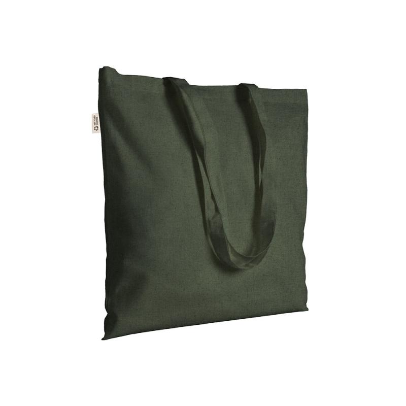 Bolsa shopper de color liso en algodón reciclado de 140 g/m2. Certificado GRS