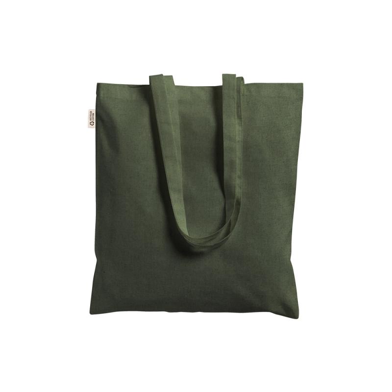 Bolsa shopper de color liso en algodón reciclado de 140 g/m2. Certificado GRS