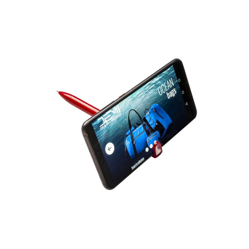 Bolígrafo giratorio de PP y paja de trigo con soporte para teléfono móvil