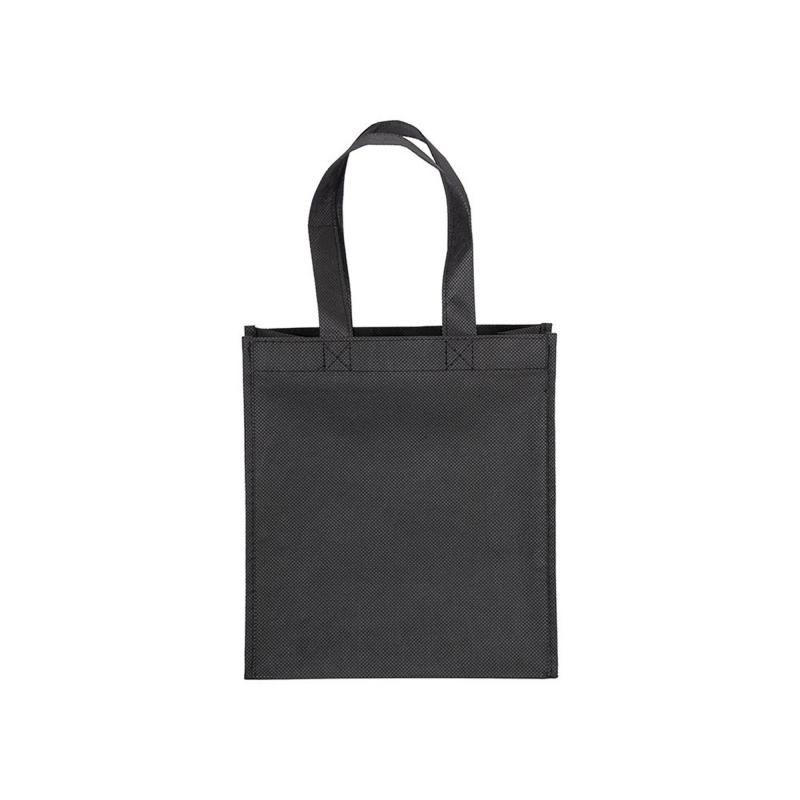 Mini bolsa de PET reciclado 80 g/m2, asas cortas y fuelle