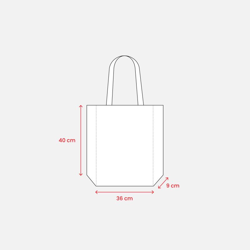 Bolsa de tejido sin tejer termosoldado, asas largas y fuelle