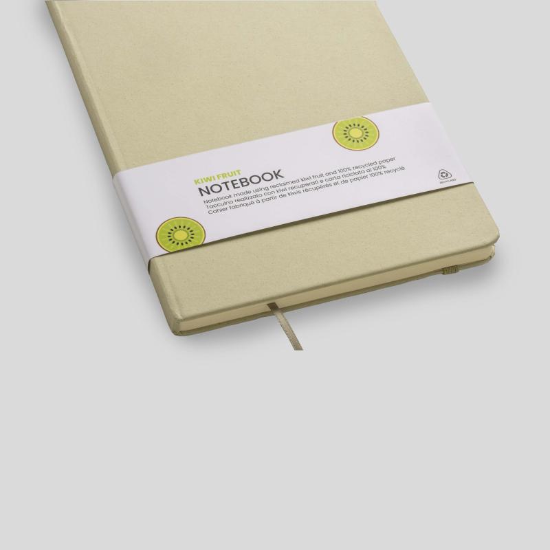 Cuaderno con cubierta de residuos de frutas y cierre elástico