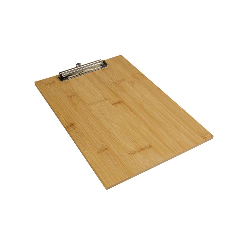 Portapapeles A4 de bambú con clip metálico