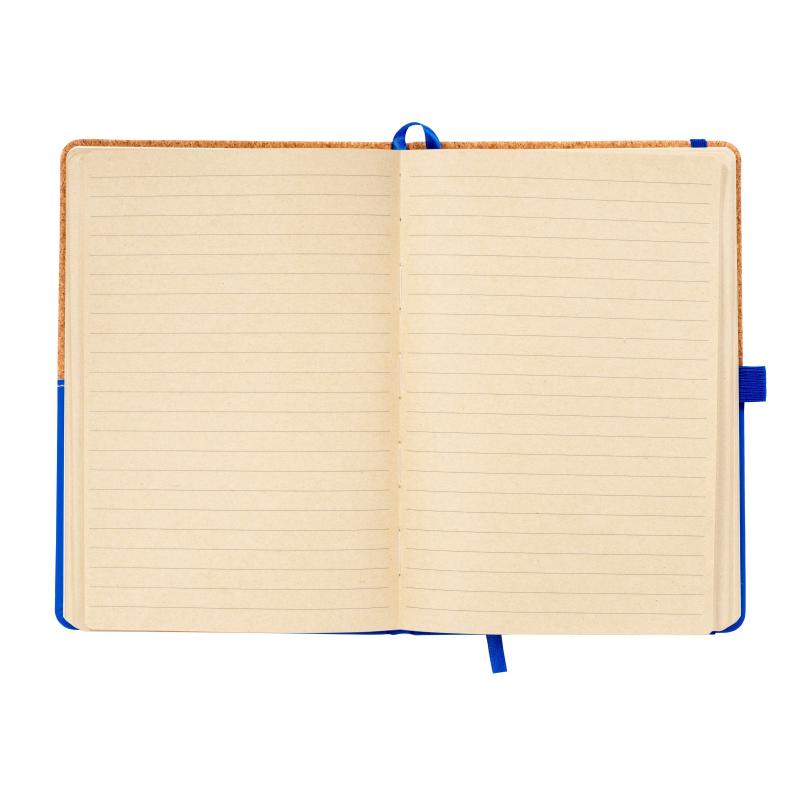 Cuaderno en corcho y PU, hojas rayadas 80 páginas. desde 70gr. en color marfil