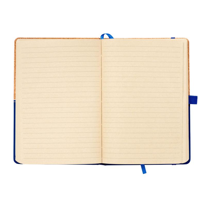 Cuaderno en corcho y PU, hojas rayadas 80 páginas. desde 70gr. en color marfil