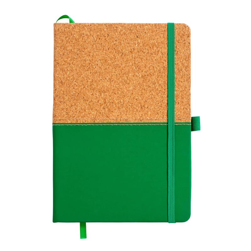 Cuaderno en corcho y PU, hojas rayadas 80 páginas. desde 70gr. en color marfil