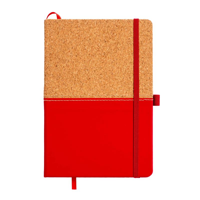 Cuaderno en corcho y PU, hojas rayadas 80 páginas. desde 70gr. en color marfil