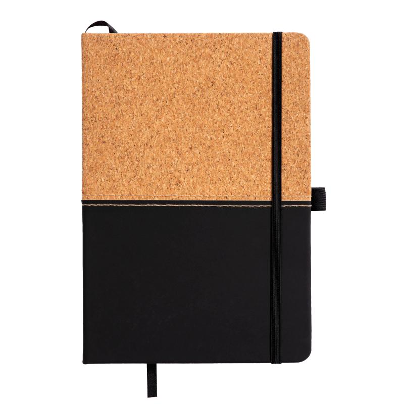 Cuaderno en corcho y PU, hojas rayadas 80 páginas. desde 70gr. en color marfil