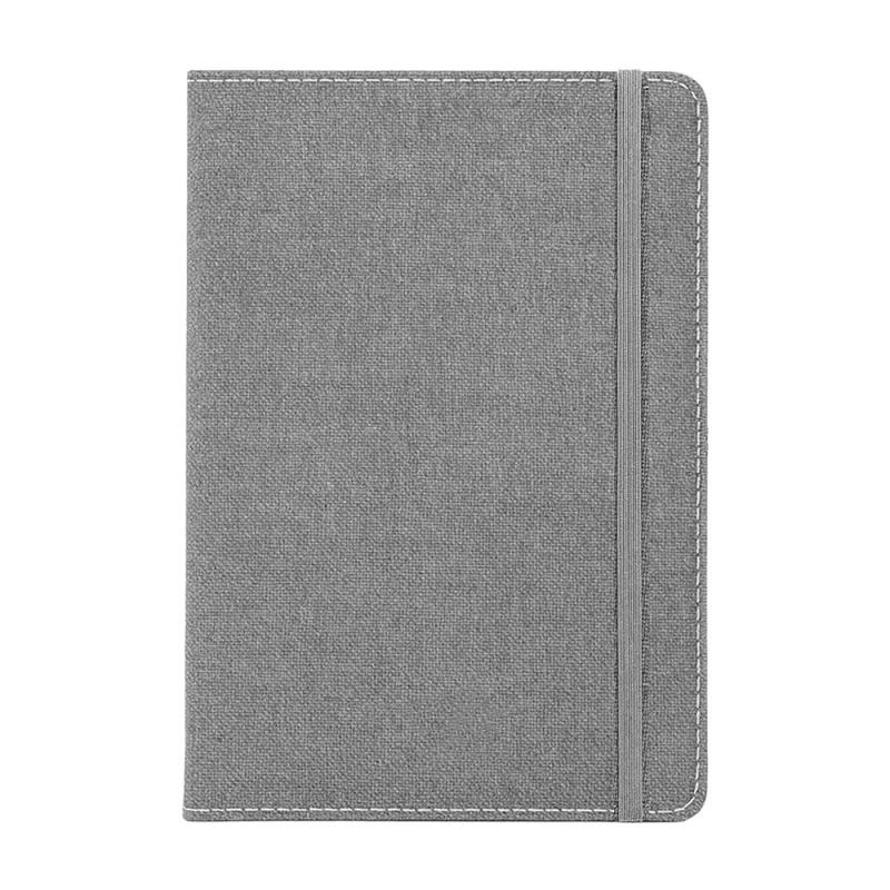 Cuaderno con funda R-Pet, con hojas elásticas, forradas en blanco, 80 páginas, 14,5X21 cm