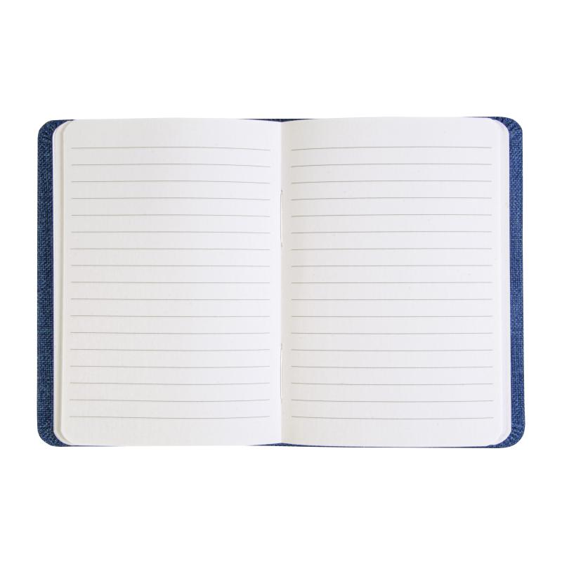 Cuaderno con funda R-Pet, con hojas elásticas, forradas en blanco, 80 páginas, 14,5X21 cm