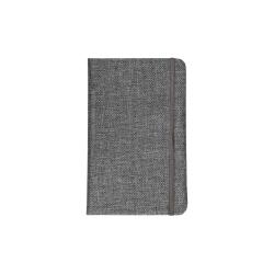 Cuaderno con funda R-Pet, con elásticos, hojas forradas en blanco, 80 páginas, 9X14 cm