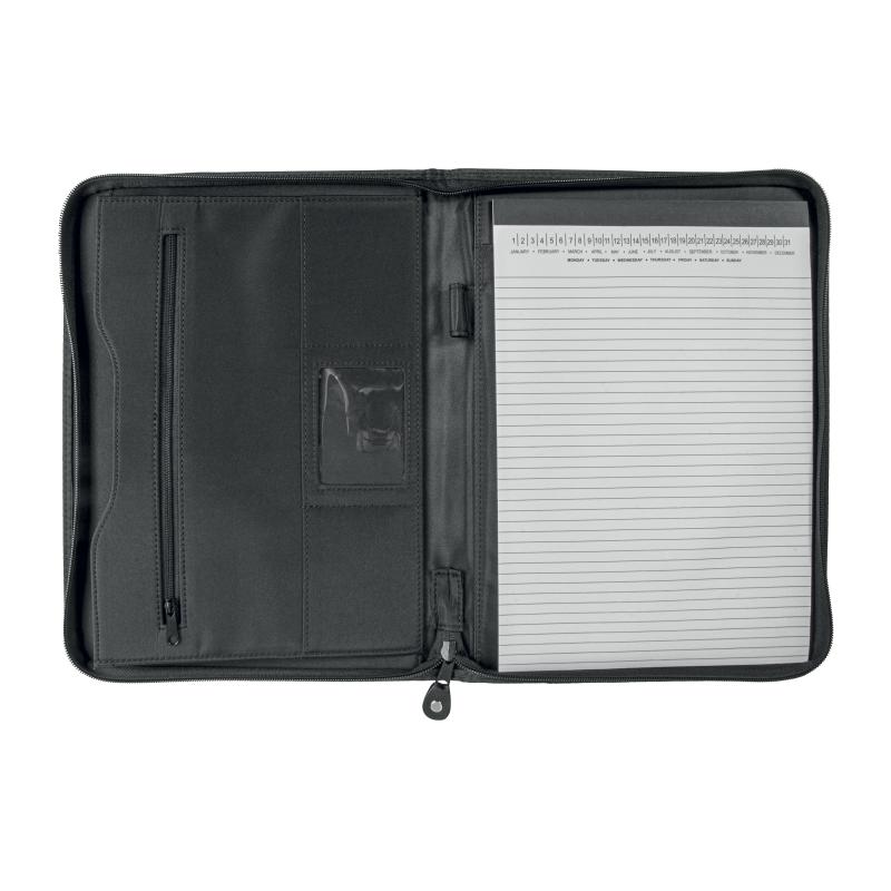 Carpeta para documentos en microfibra y polipiel. Bolsillos internos