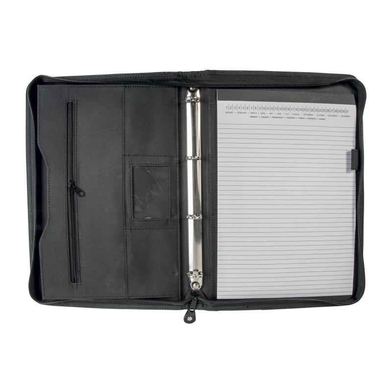 Portadocumentos de microfibra y polipiel. Carpeta de anillas