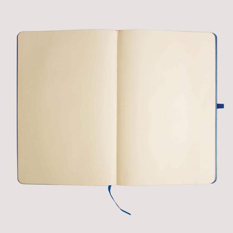 Cuaderno de papel reciclado con elástico de colores