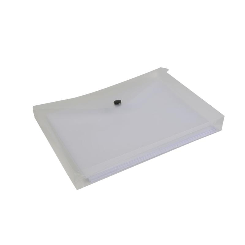 Sobre en PP 150 con 1 bolsillo y cierre de clip (A5), con fuelleù