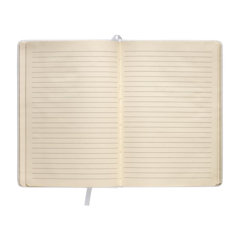 Cuaderno con elàstico y hojas de papel rayado