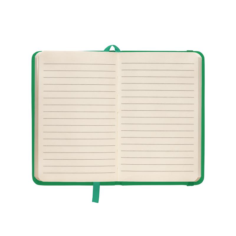 Libreta con tapas de polipiel y cierre goma.