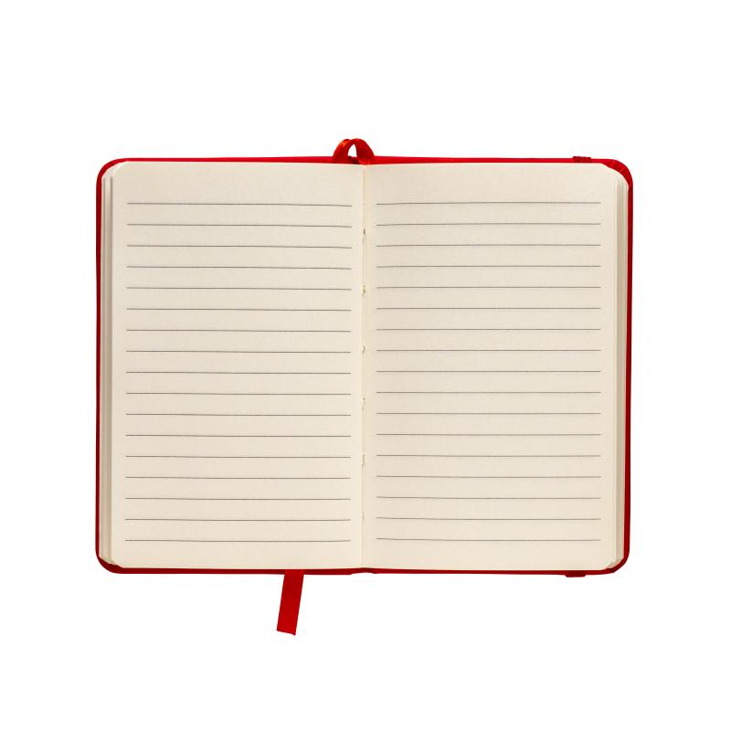 Libreta con tapas de polipiel y cierre goma.