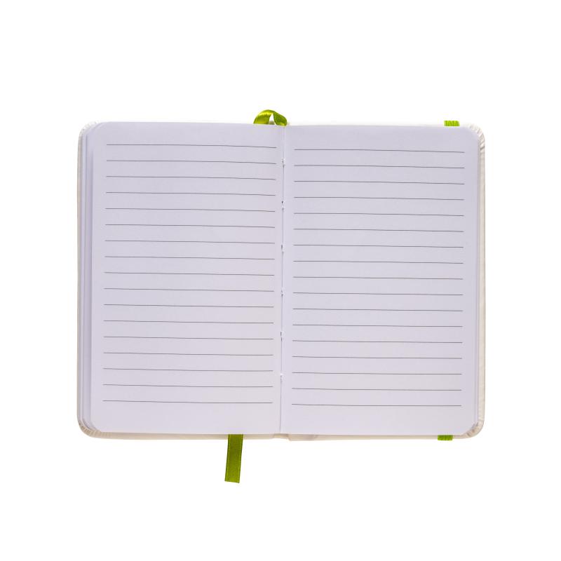 Cuaderno con elàstico y hojas de papel rayado