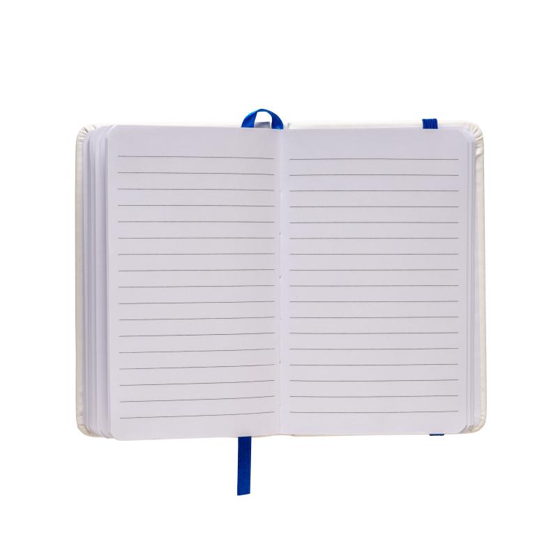 Cuaderno con elàstico y hojas de papel rayado