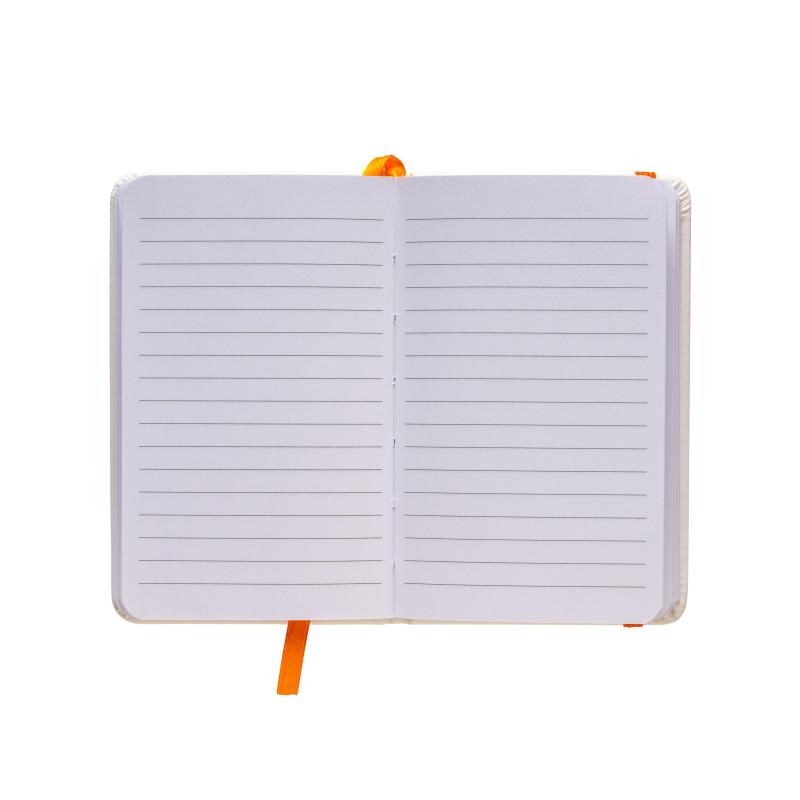 Cuaderno con elàstico y hojas de papel rayado