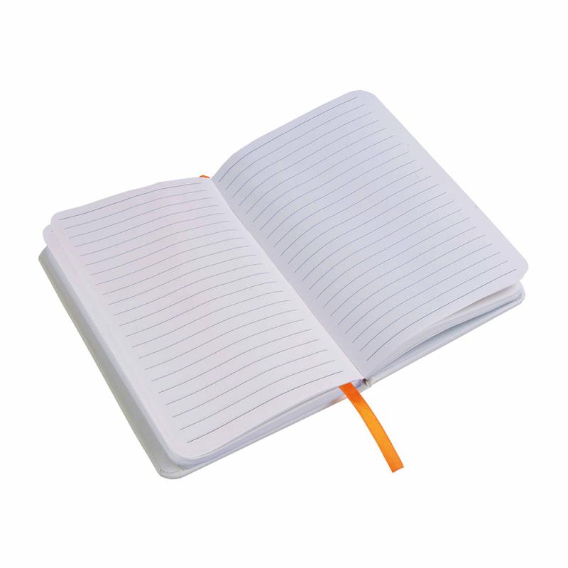 Cuaderno con elàstico y hojas de papel rayado