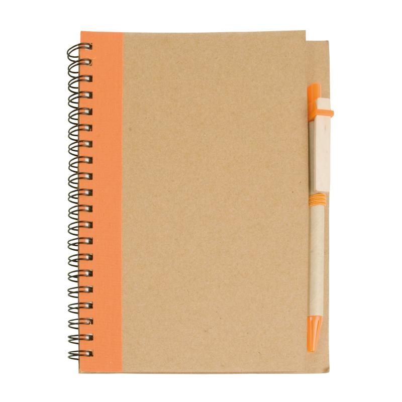 Libreta con tapas de cartón reciclado.