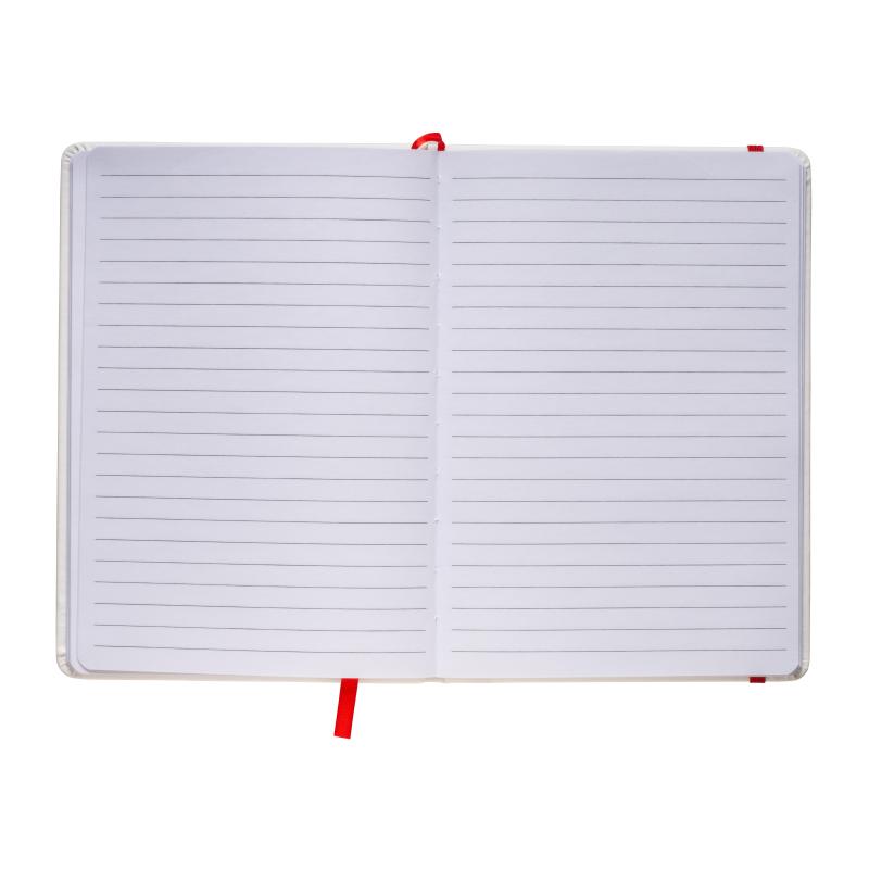 Cuaderno con elàstico y hojas de papel rayado