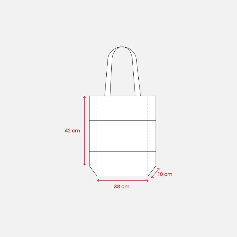 Bolsa de tejido sin tejer termosoldado, con asas largas y fuelle