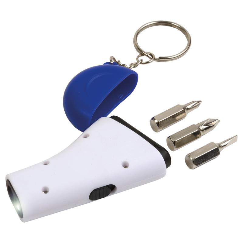 Llavero con luz LED y destornilladores