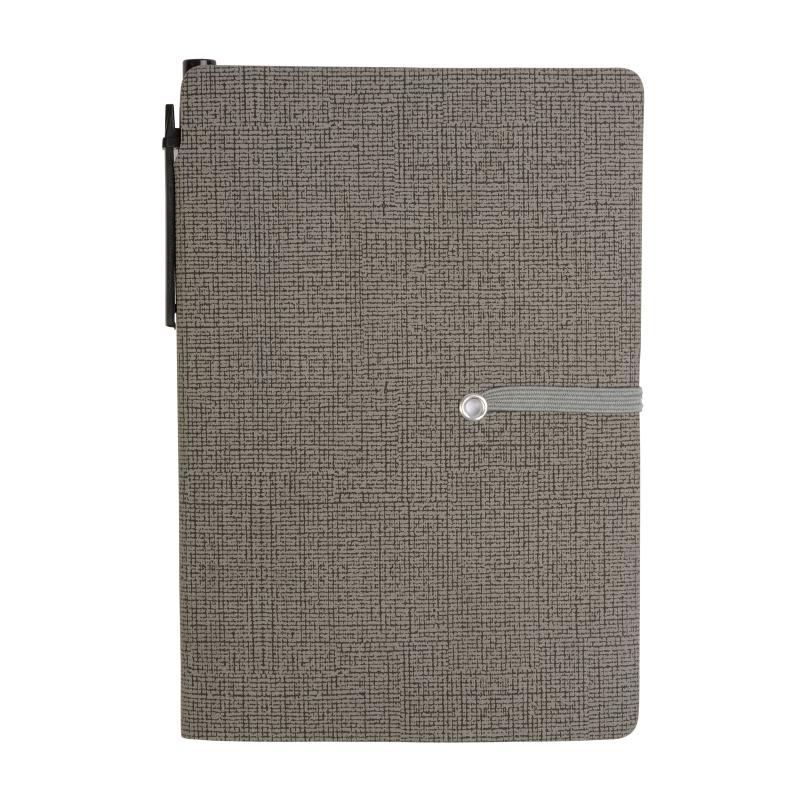 Bloqueo de PU, con bolìgrafo de papel y hojas adhesivas, cierre elàstico