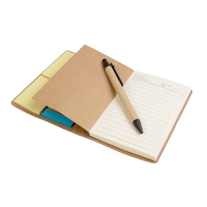 Bloqueo de PU, con bolìgrafo de papel y hojas adhesivas, cierre elàstico