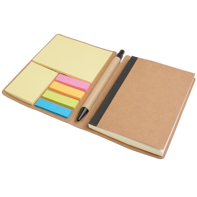 Bloqueo de PU, con bolìgrafo de papel y hojas adhesivas, cierre elàstico