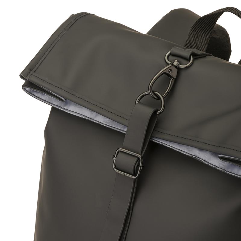 Mochila porta PC (15) en suave PU reciclado resistente al agua