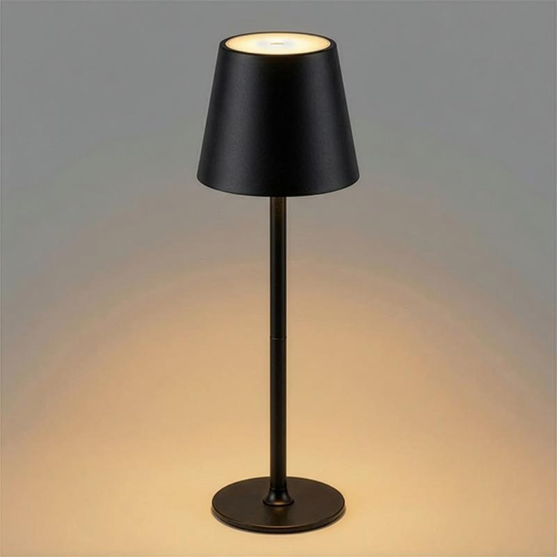 Lámpara de mesa LED recargable, fabricada en metal y plástico