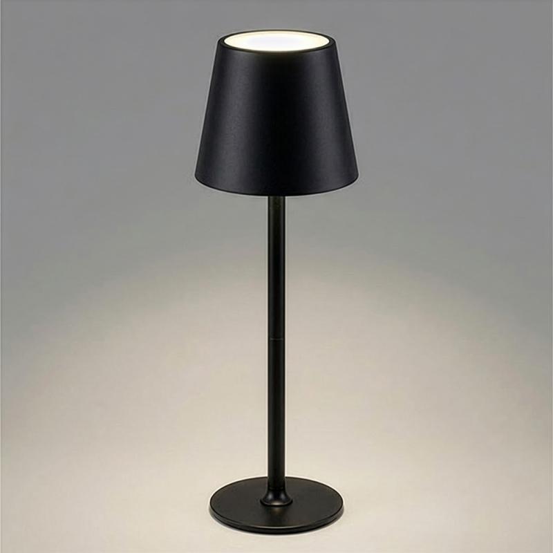 Lámpara de mesa LED recargable, fabricada en metal y plástico