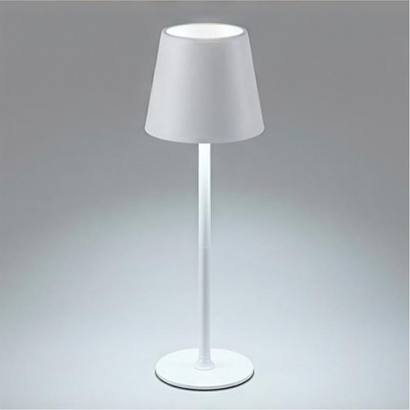 Lámpara de mesa LED recargable, fabricada en metal y plástico