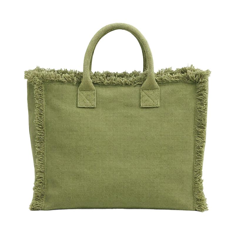 Bolsa de algodón de 450 g/m2. Equipada con cierre de cremallera y bolsillo interior