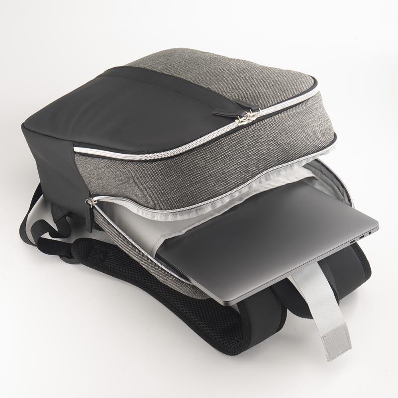 Mochila para Portatil en piel ecologicay algodon