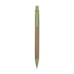 Push button ball pen with recycled carton barrel and wheat-straw (50%) and PP (50%)